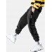 Mens Chinese Style Corduroy Solid Color Multi Pockets Ankle Banded Pants