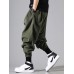 Mens Casual Fashion Vintage Solid Color Drawstring Suede Harem Pants