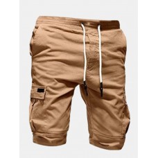 Mens Casual Multi Pockets Drawstring Waist Outdoor Sports Cargo Shorts