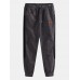 Mens Corduroy Side Stripe Patchwork Ankle Banded Jogger Pants