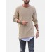 Mens Knit Sweater Solid Color Long-Sleeved O-Neck Regular Fit Casual T-shirt