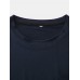 Men Cotton Plain Chest Pocket Home Casual Loose Short Sleeve T-Shirt