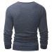 Mens Knit Solid Color Long Sleeve Round Neck Tops Pullover Casual Tee T-shirt