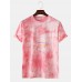 Mens Cool Gradient Color Character O-neck T-shirts