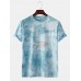 Mens Cool Gradient Color Character O-neck T-shirts