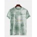 Mens Cool Gradient Color Character O-neck T-shirts