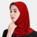 Muslim Hijab Scarf Women Solid Crystal Hemp