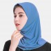 Muslim Hijab Scarf Women Solid Crystal Hemp