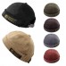 Men Women Couples Adjustable Solid Corduroy Velvet Brimless Hats Retro Crimping Bucket Cap