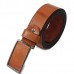 Mens Genuine Leather Vintage Metal Automatic Buckle Waist Band Strap Belt