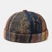 Men's Multicolor Skull Caps Striped Plush Soft Fabric Wavy Pattern With Folk-custom Wave Cap